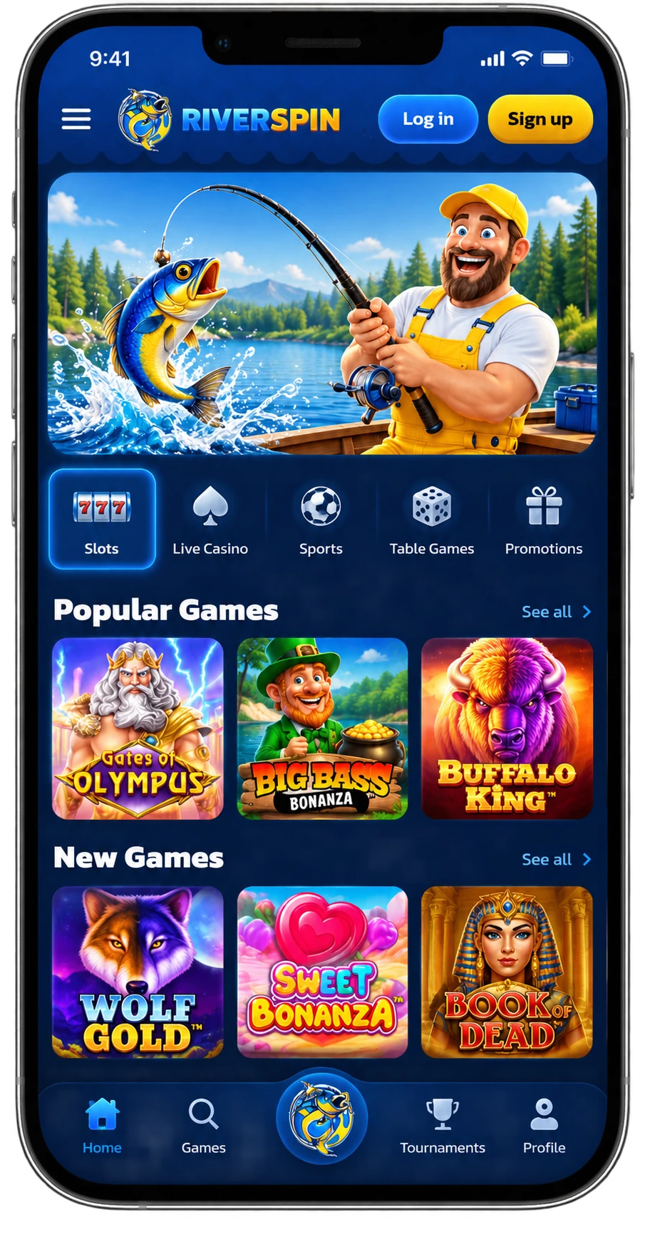 Aplicația Riverspin Casino